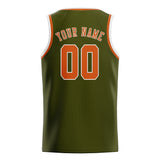 Custom Olive & Orange Colors Design Sports Basketball Jersey