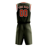 Custom Olive Orange Basketball Set