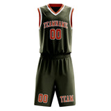 Custom Olive Orange Basketball Set