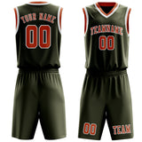 Custom Olive Orange Basketball Set