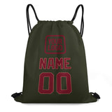 Custom Olive Crimson Red Drawstring Bag