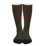 Custom Olive Crimson Red Knee-High Sock