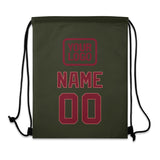 Custom Olive Crimson Red Drawstring Bag