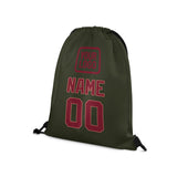 Custom Olive Crimson Red Drawstring Bag