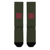 Custom Olive Crimson Red Knee-High Sock