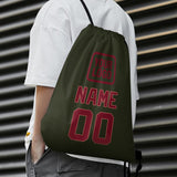 Custom Olive Crimson Red Drawstring Bag