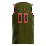 Custom Olive & Copper Rose Colors Design Sports Basketball Jersey