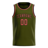 Custom Olive & Copper Rose Colors Design Sports Basketball Jersey