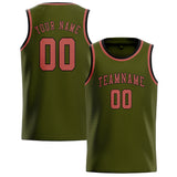 Custom Olive & Copper Rose Colors Design Sports Basketball Jersey
