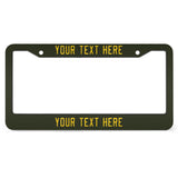 Custom Olive Gold License Plate Frame