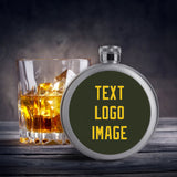 Custom Olive Gold Hip Flask