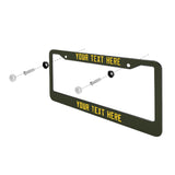 Custom Olive Gold License Plate Frame
