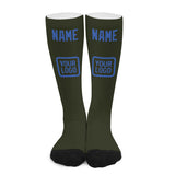 Custom Olive Sky Blue Knee-High Sock