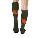 Custom Olive Orange Red Knee-High Sock