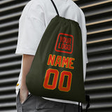 Custom Olive Orange Red Drawstring Bag