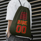 Custom Olive Red Drawstring Bag