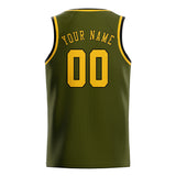 Custom Olive & Gold Colors Design Sports Basketball Jersey