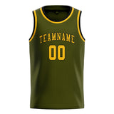 Custom Olive & Gold Colors Design Sports Basketball Jersey