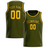 Custom Olive & Gold Colors Design Sports Basketball Jersey