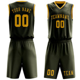 Custom Olive Gold Basketball Set