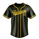 Custom Olive & Gold Colors Design Sports Baseball Jersey