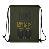 Custom Olive Black Drawstring Bag