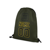 Custom Olive Black Drawstring Bag