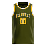 Custom Olive & Gold Colors Design Sports Basketball Jersey