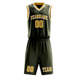 Custom Olive Gold Basketball Set