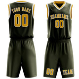 Custom Olive Gold Basketball Set