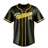 Custom Olive & Gold Colors Design Sports Baseball Jersey