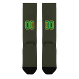 Custom Olive Emerald Green Knee-High Sock