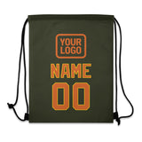 Custom Olive Orange Drawstring Bag