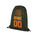 Custom Olive Orange Drawstring Bag
