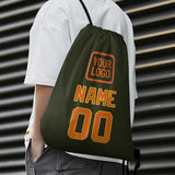 Custom Olive Orange Drawstring Bag