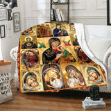 Religious Gifts Blanket - Mother of God with Jesus - From Family, Christmas, Holiday, Inspirational, Faith