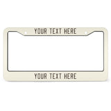 Custom Cream Brown License Plate Frame