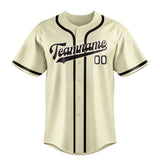 Custom Cream & Brown Colors Design Sports Baseball Jersey