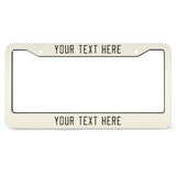 Custom Cream Olive License Plate Frame