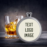 Custom Cream Olive Hip Flask