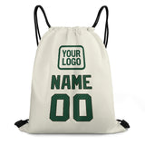 Custom Cream Green Drawstring Bag