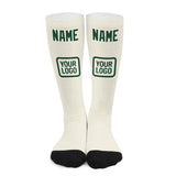 Custom Cream Green Knee-High Sock