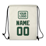 Custom Cream Green Drawstring Bag
