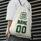 Custom Cream Green Drawstring Bag