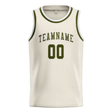 Custom Cream & Olive Colors Design Sports Basketball Jersey
