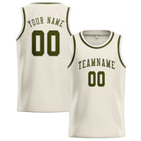 Custom Cream & Olive Colors Design Sports Basketball Jersey