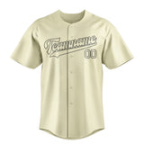 Custom Cream & Black Colors Design Sports Baseball Jersey