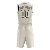 Custom Cream Cream Basketball Set