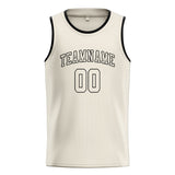Custom Cream & Cream Colors Design Sports Basketball Jersey