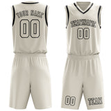 Custom Cream Cream Basketball Set